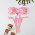 Bikini Sexy Lace up Tube Top Split Swimsuit Women High Elasticity Durable Bikini Bella Mia