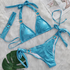 Sexy Bikini Crystal Diamond Three Piece Split Swimsuit Beach Shiny Women Swimsuit Bella Mia