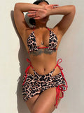 Arrival Three Piece Swimsuit Women Double Sided Leopard Print Halter Bikini Swimsuit Summer Beach Bella Mia