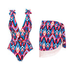 Spring Sexy Swimsuit Women Conservative Printed Swimsuit Wrap Skirt Set Bella Mia