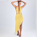 Irregular Asymmetric Women Pleated Tied Dress Autumn Winter Sexy Backless Hollow Out Cutout Hip Dress Bella Mia