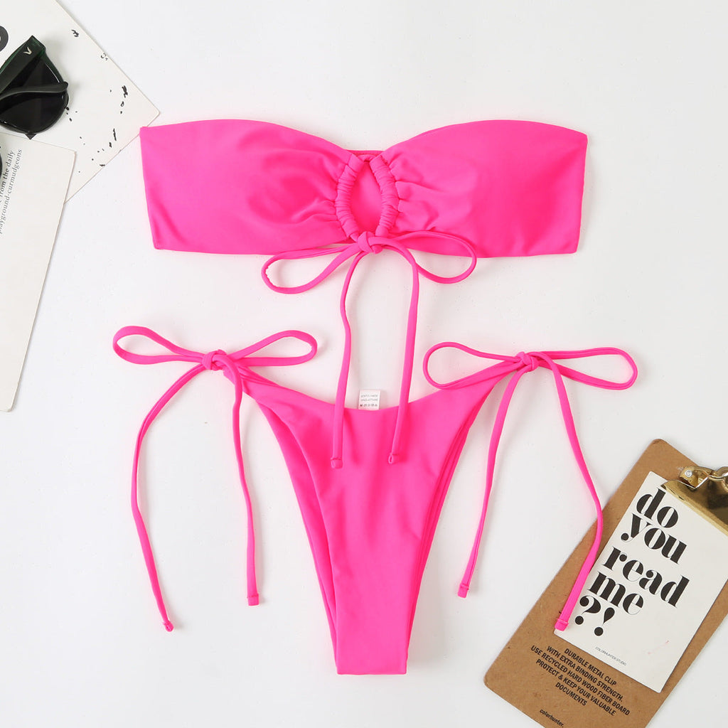 Double Sided Tube Top Lady Sexy Split Double Sided Bikini Latest Beach Swimsuit Bella Mia