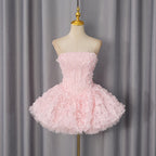 Spring Elegant Elegant Sweet Tube Top Floral Dress Waist Slimming Heavy Work Dress Women Bella Mia