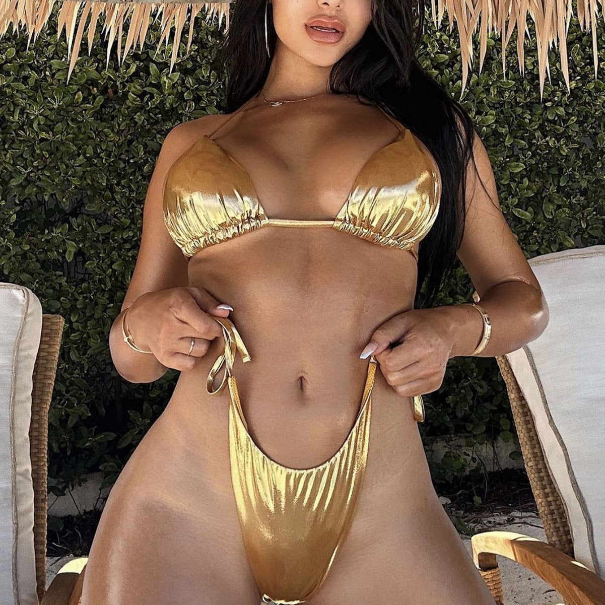 Bikini Split Bikini Lace up Two Piece Swimsuit Two Piece Bella Mia