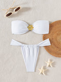 Bikini Solid Color Tube Top Sexy Split Bikini Swimsuit Women Bella Mia