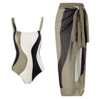 One Piece Triangle Swimsuit Sexy Swimsuit Sexy Belt Wrap Skirt Bella Mia