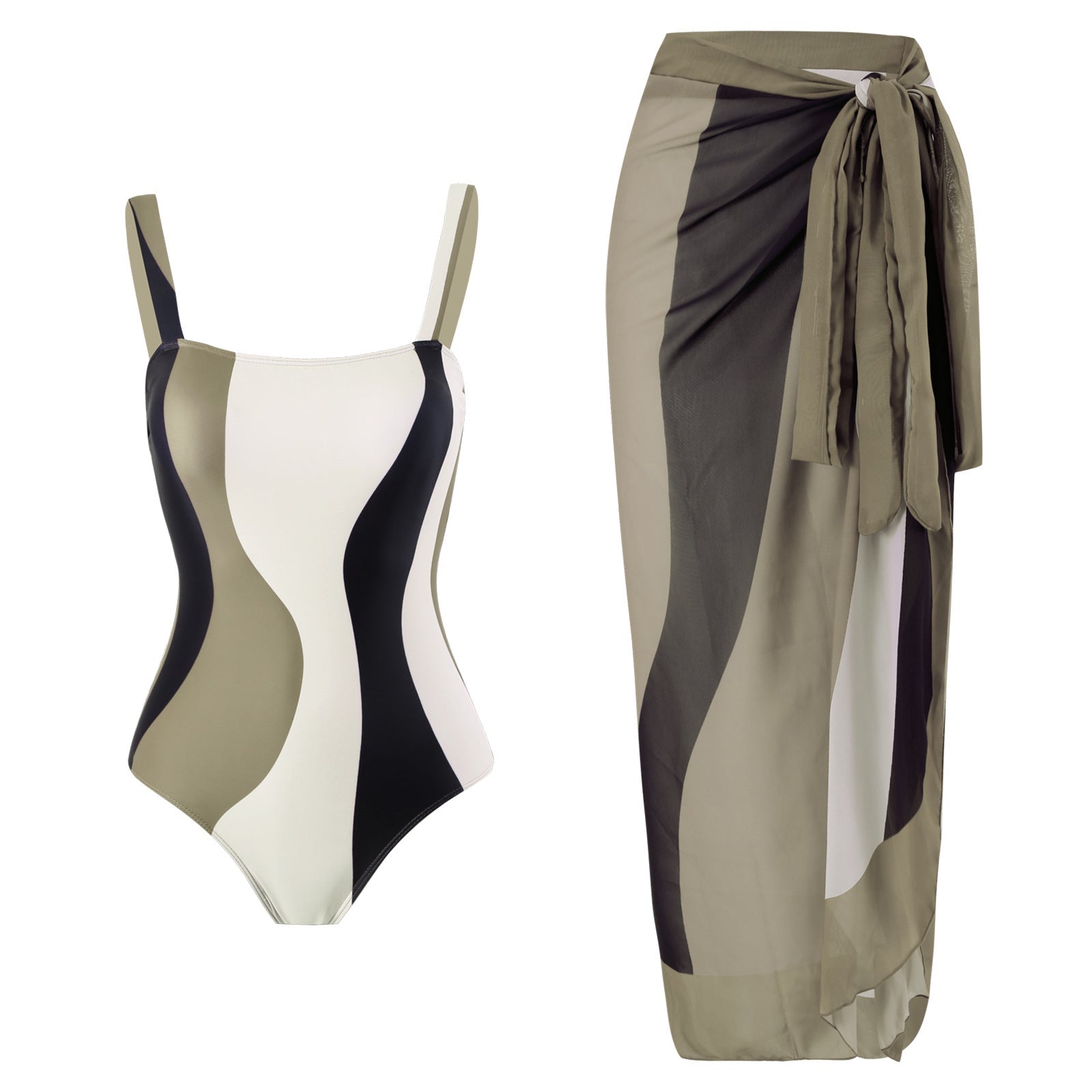 One Piece Triangle Swimsuit Sexy Swimsuit Sexy Belt Wrap Skirt Bella Mia