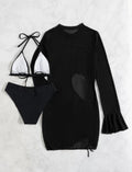 First See Clothing Bikini Three Piece Swimsuit Women Sexy Solid Color Slimming Blouse Swimsuit Bella Mia