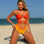 Sexy Gradient One Piece Hollow Out Cutout out Swimwear Swimsuit Bikini Bella Mia