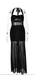 Women Clothing Solid Color Dress Sexy Halter Sleeveless Lace up Backless Dress Trendy Bella Mia