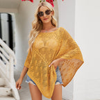 Women Clothing Spring Knitted Shawl Outer Match Loose Cutout out Knitted Blouse Sleeve Pullover Thin Sweater Bella Mia
