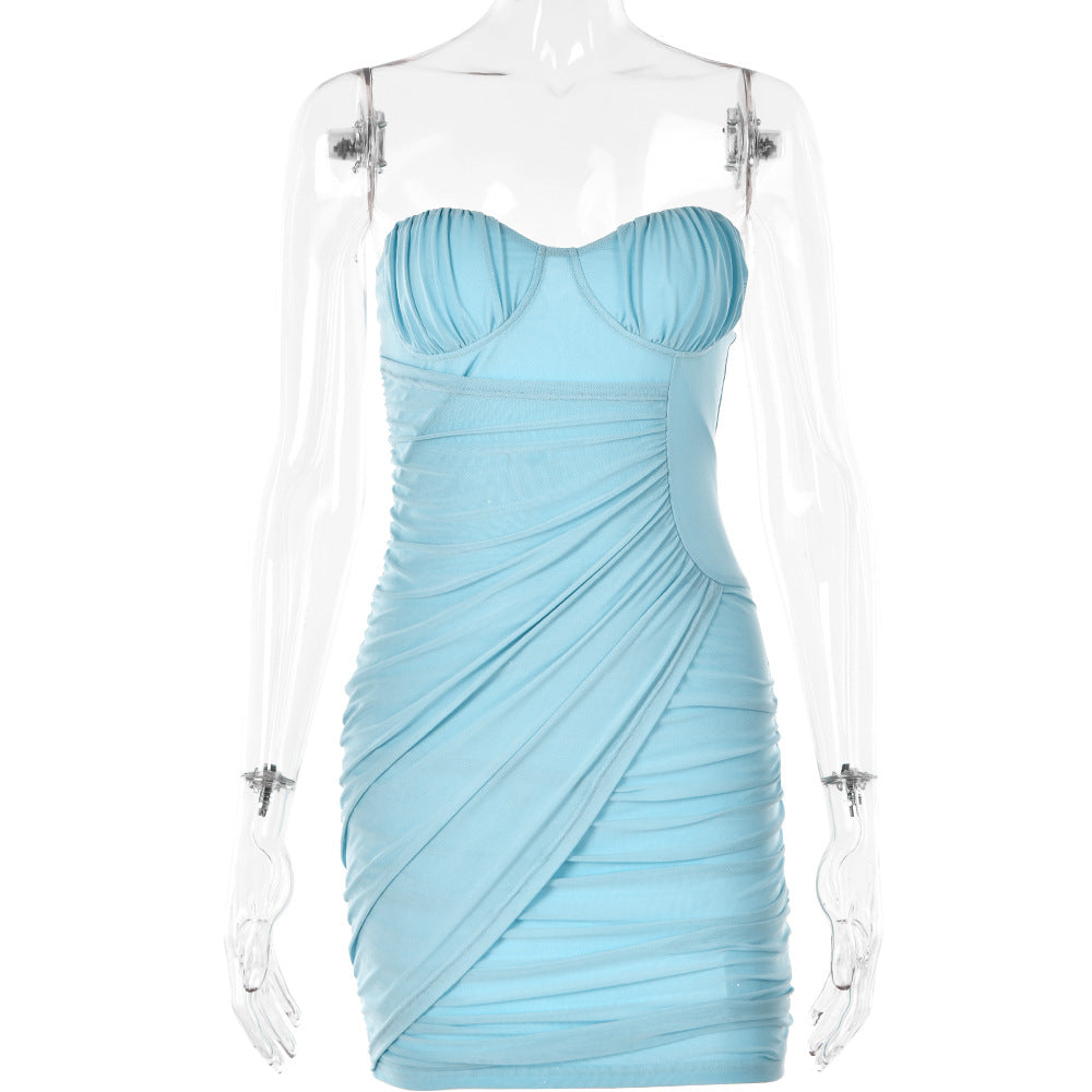 Women Clothing Summer off Neck Tube Top Dress Sexy Backless Hip Bella Mia