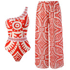 Sexy Swimsuit Women Conservative Cover Belly Lace-up Swimsuit Spring Mesh Beach Pants Suit Bella Mia