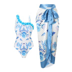 Bikini Conservative Swimwear Bohemian One Piece Printed Swimsuit Women Bella Mia