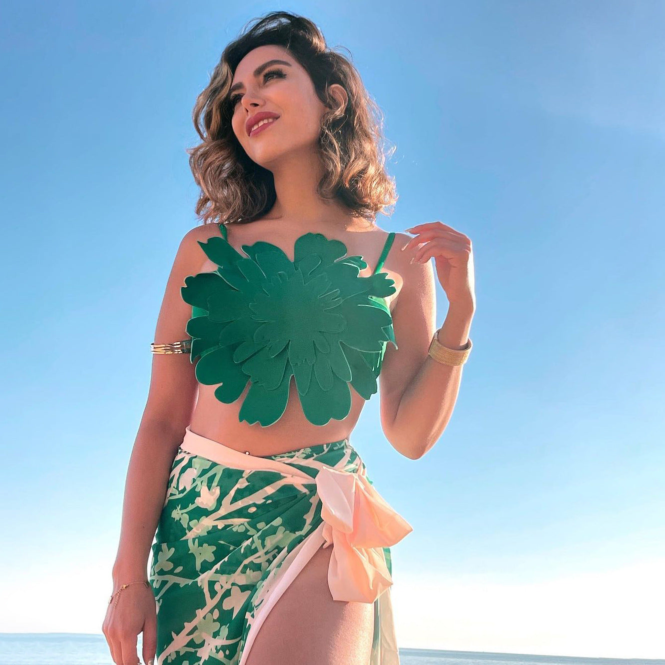 Split Bikini Three Dimensional Floral Heavy Industry Slimming Swimsuit Women Bella Mia