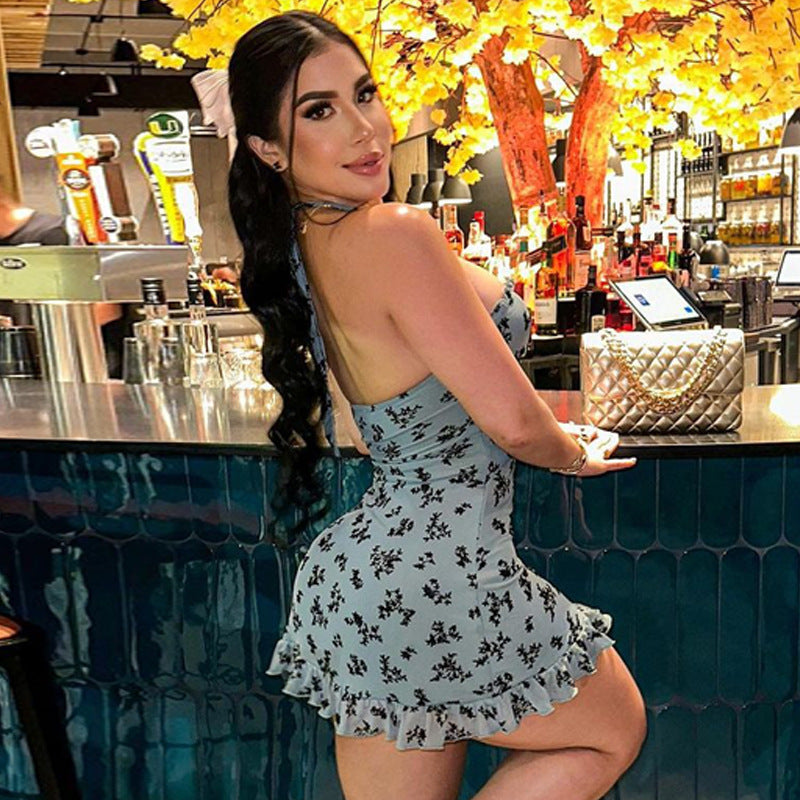 Women Wear Summer Sexy Lace Slim Tube Top Lace up Dress Bella Mia
