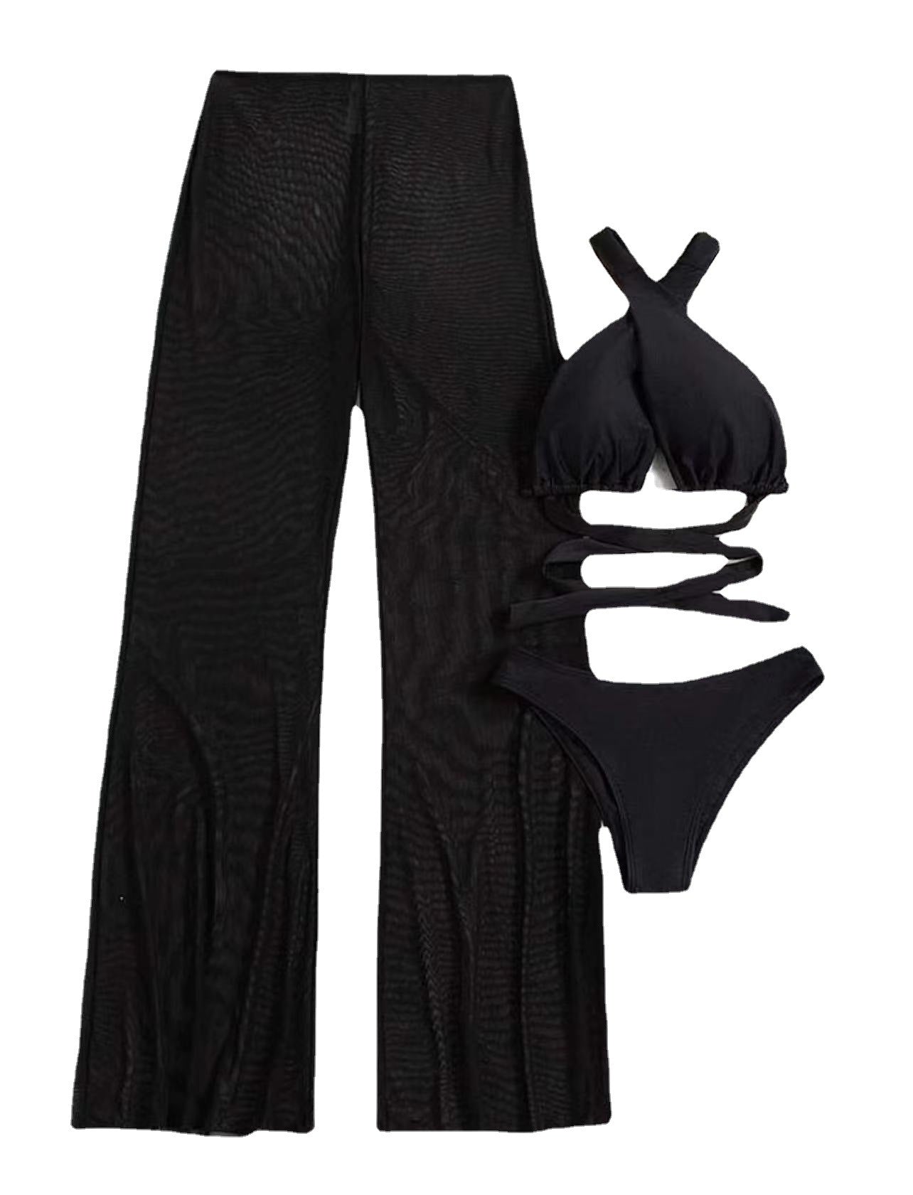 Sexy Backless Transparent Three Piece Set Bella Mia