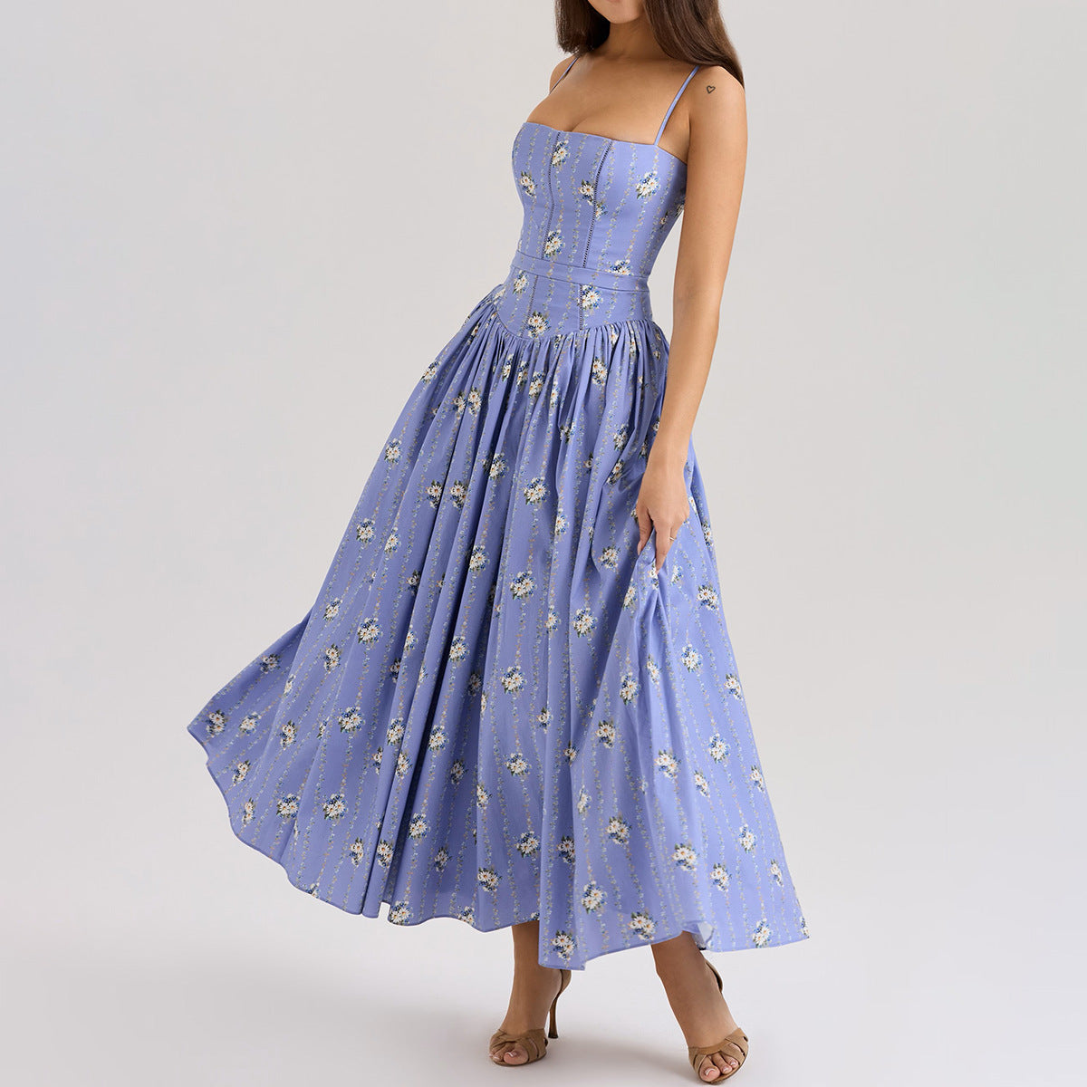Sexy Printing Slip Dress Summer Slim Fit Backless Maxi Dress Elegant High Sense Summer Beautiful Dress Bella Mia