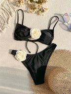 Three Dimensional Floral Sexy Bikini Swimsuit Women Vacation Beach Bikini Swimsuit Bella Mia