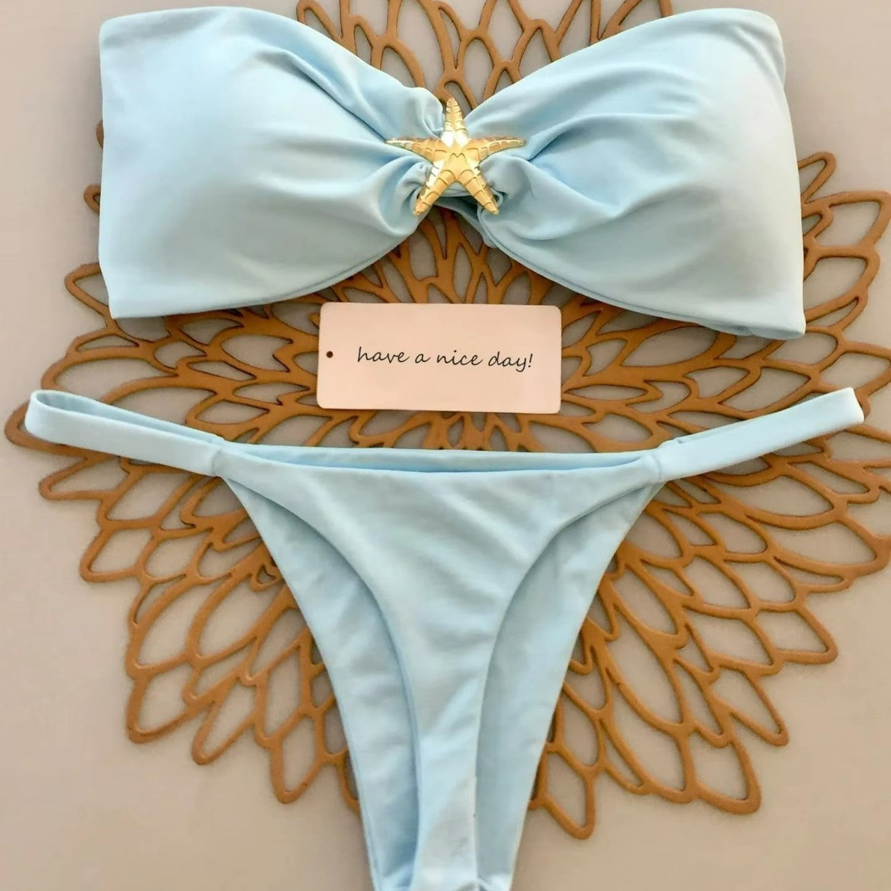 Bikini Sexy Bikini Solid Color Tube Top Split Women Swimsuit Swimsuit Women Bella Mia