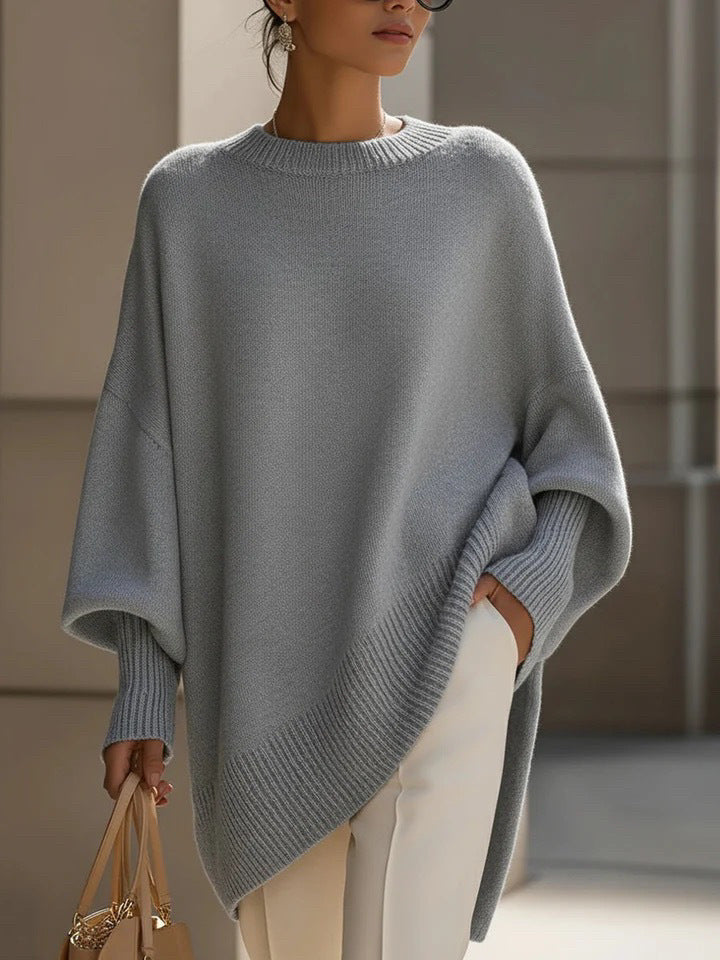 Autumn Winter round Neck Pullover Sweater Women Loose Lazy Solid Color Women Sweater Bella Mia