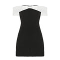 Off Neck off the Shoulder Bow Contrasting Color Dress Air Layer Three Dimensional Waist Controlled Tube Top Short Dress Women Bella Mia