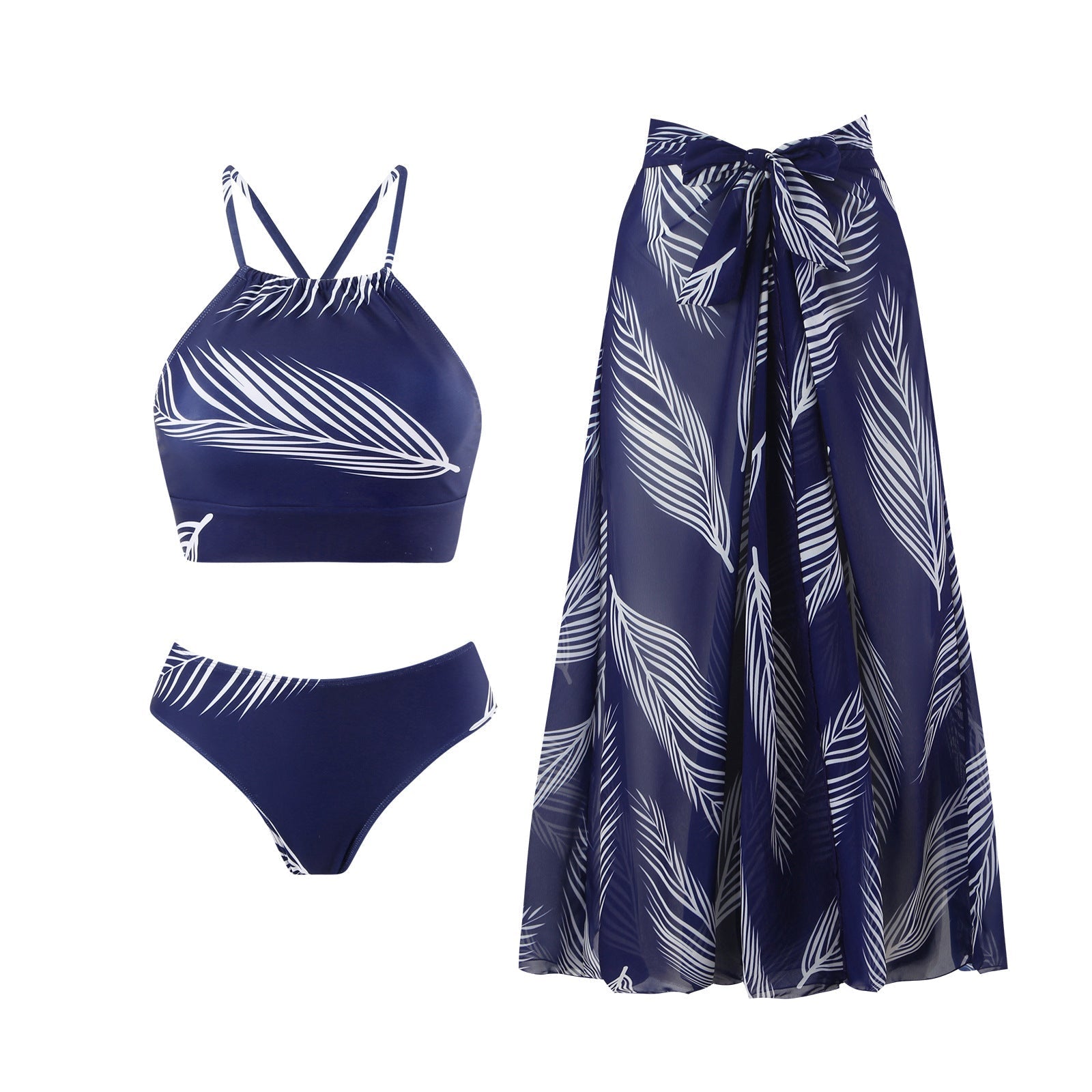 Bikini Sexy High Waist Bikini Split Swimsuit Set Chiffon Dress Bella Mia