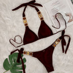 Crystal Diamond Bikini Sexy Women Split Bandage Swimsuit Beach Vacation Swimsuit Bella Mia