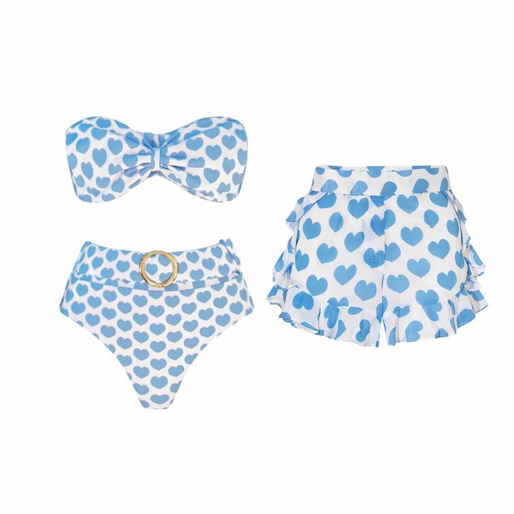 Heart Printing Bow One Piece Swimsuit Women Bella Mia