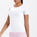 Women Short Sleeve round Neck Exercise T shirt Running Fitness Top Skin Friendly Slim Breathable Yoga Short Sleeve Bella Mia