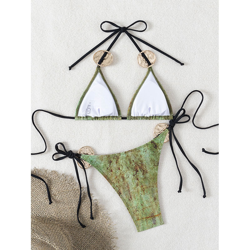 Lace up Sexy Triangle Bikini Split Swimsuit Women Beach Spring Swimsuit Bella Mia