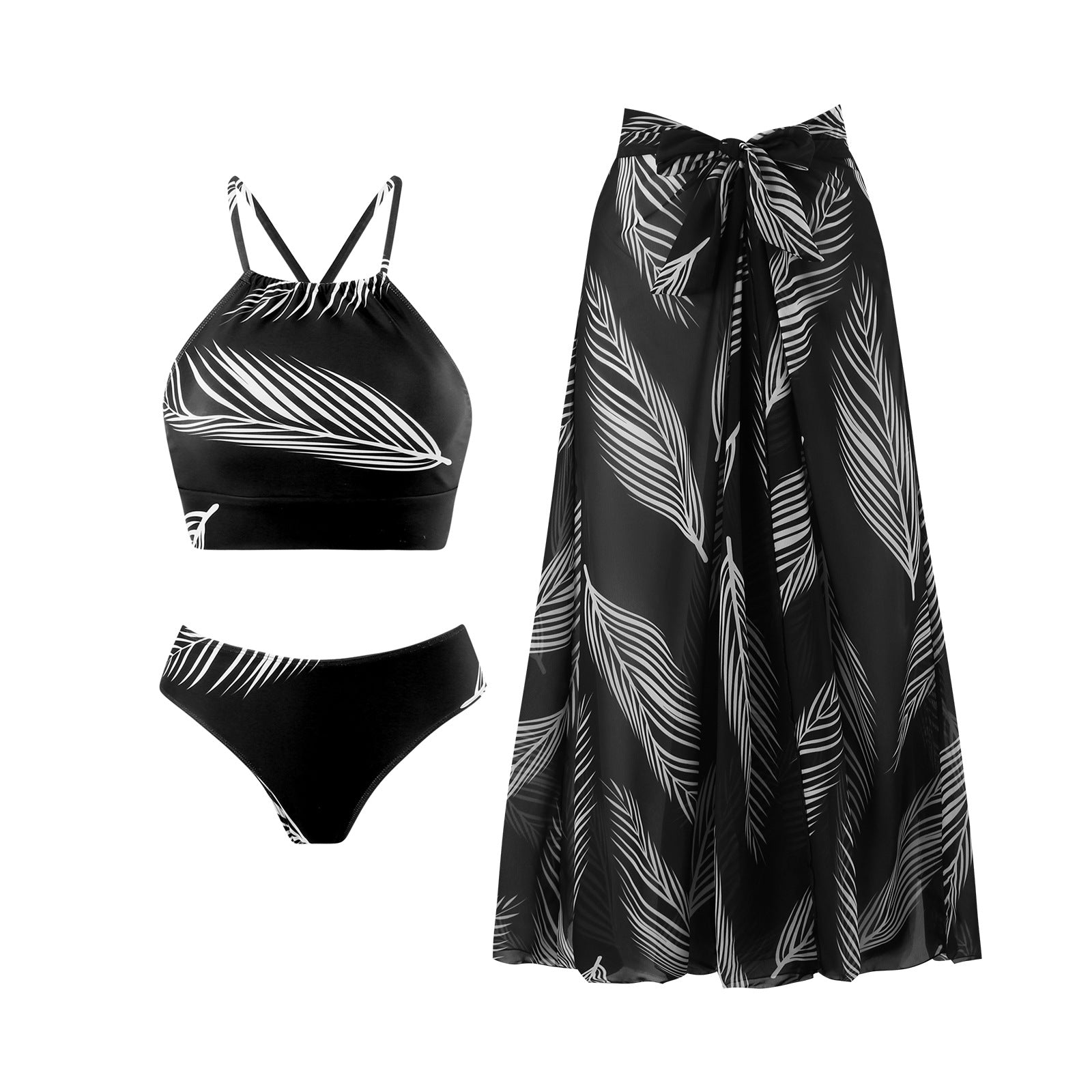 Bikini Sexy High Waist Bikini Split Swimsuit Set Chiffon Dress Bella Mia