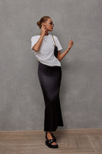 Spring Summer Artificial Silk Skirt Satin Skirt Women Casual Satin Hip Skirt Bella Mia