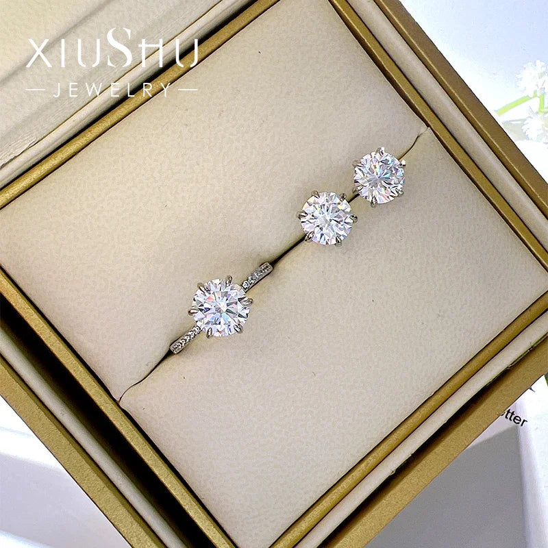 Flash Super Realistic Carat 925 Silver Couple Diamond Ring