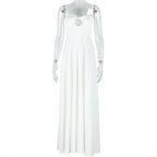 Women Clothing Soft Solid Color Light Floating Princess Dress Elegant Graceful Sling Sleeveless Length Dress Bella Mia
