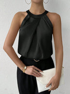 Women Clothing Satin Shirt Women Summer Satin Shirt Top Bella Mia
