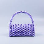 Pearl Bag Women Hand Woven Acrylic Beaded Bag Retro Fairy Small Handbag Triangle Wrist Bag Bella Mia