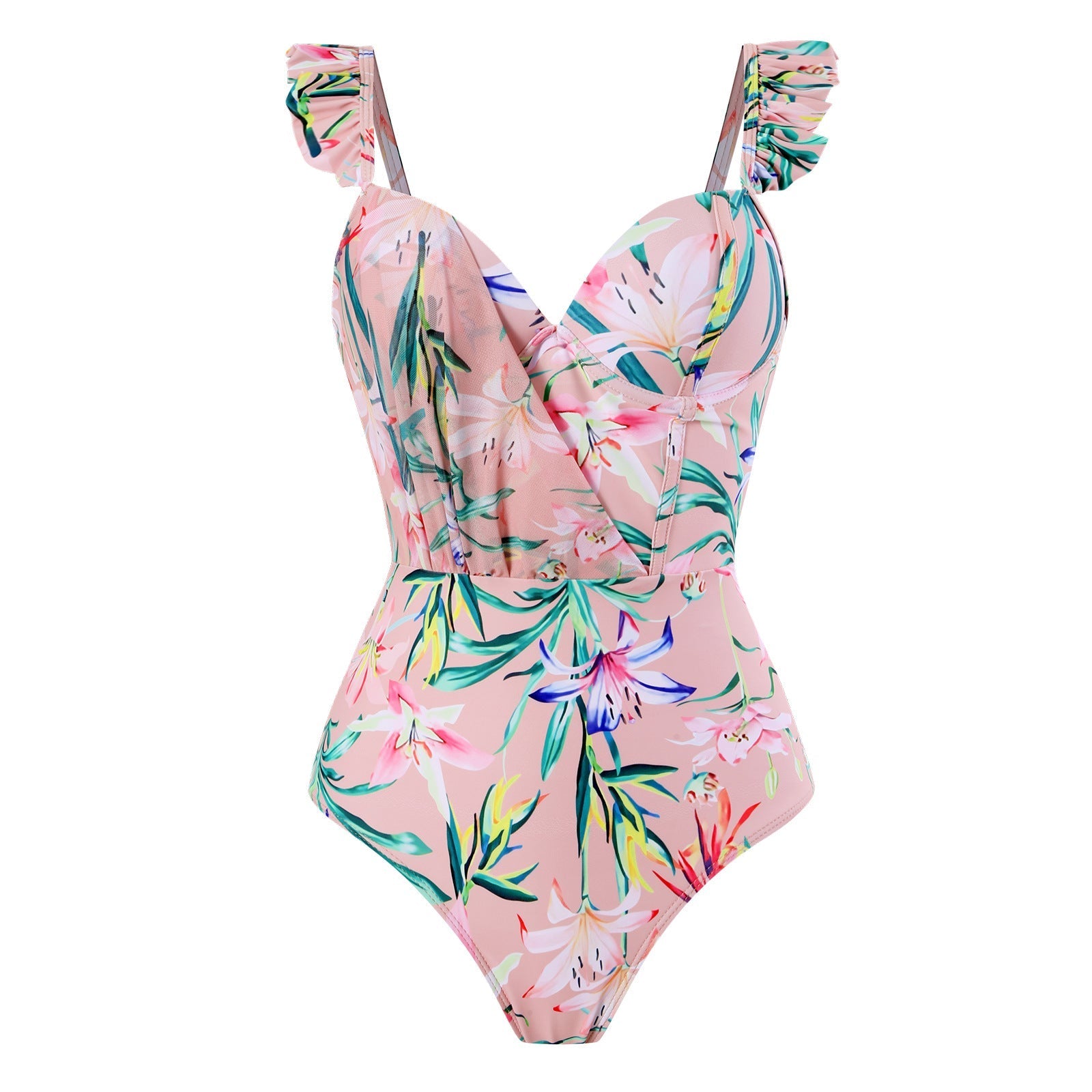 Siamese Conservative Flying Edge Covering Belly Thin Sexy Skirt Swimsuit Women Wrap Skirt Set Bella Mia