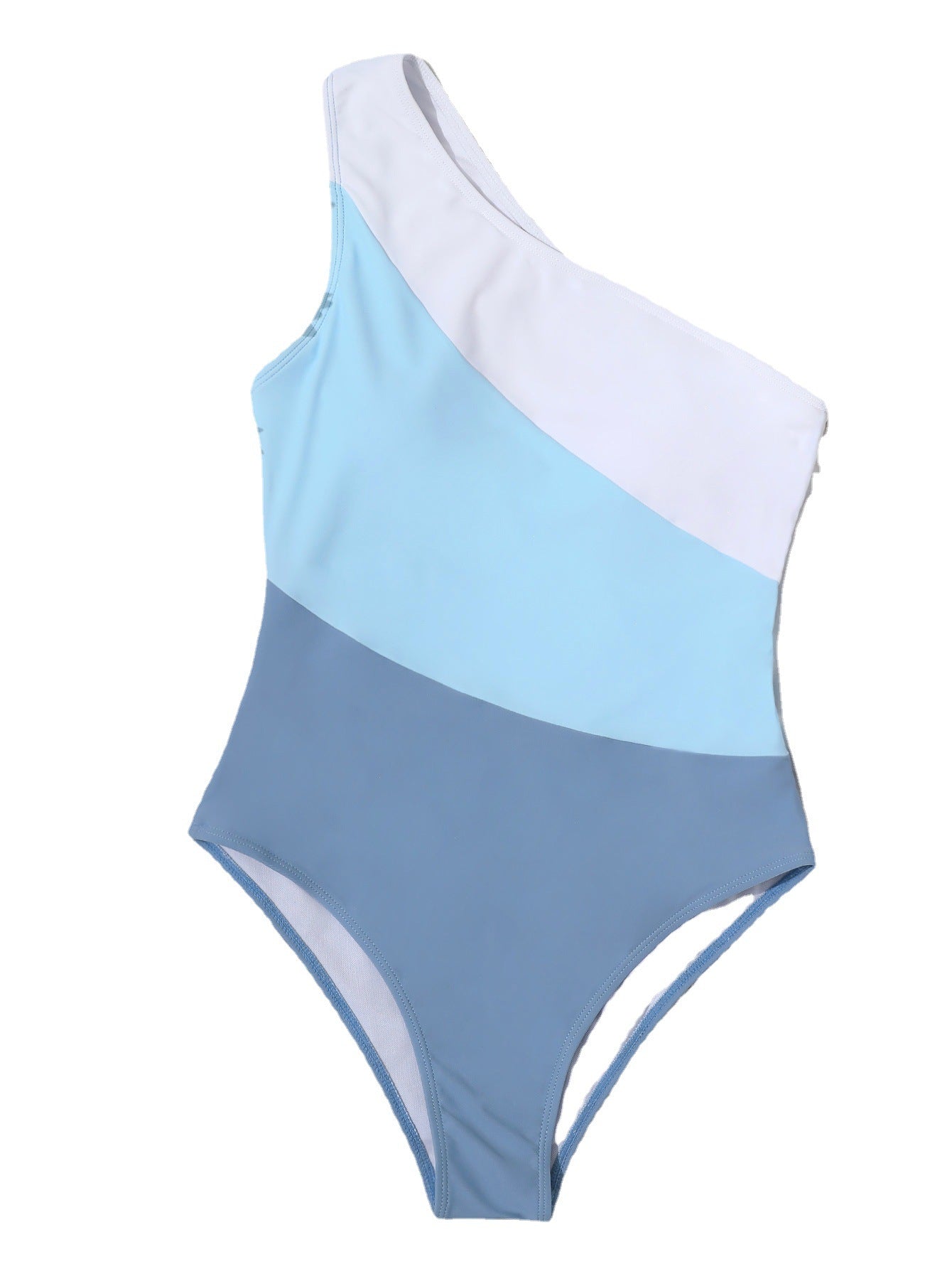 One-Shoulder Color Matching Sexy High Waist One-Piece Bikini Swimsuit Swimwear Women Bella Mia