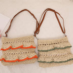 Crossbody Lace Straw Bag Ruffled Summer Color Straw Bag Woven Bag Seaside Beach Vacation Bag Bella Mia