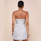 Women Slim Tube Top Pullover All Matching Short High Waist Floral Dress Bella Mia