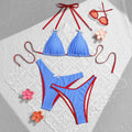 Summer Sweet Bow Floral Plaid Women Split Vacation Swimsuit Bikini Bella Mia