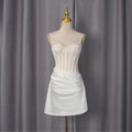 Spring Sexy Sweet Waist Slimming Boning Corset Mesh Splicing Sling Dress Women Bella Mia