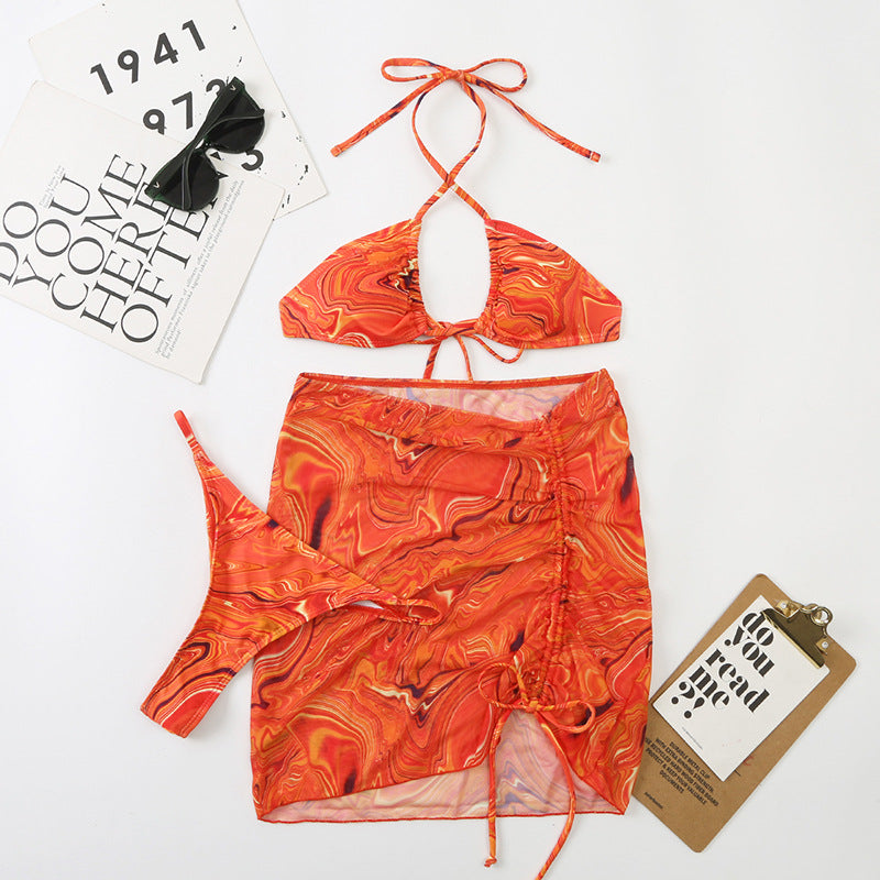 Mesh Women Split Strap Triangle Sexy Bikini Halter Swimsuit Bella Mia