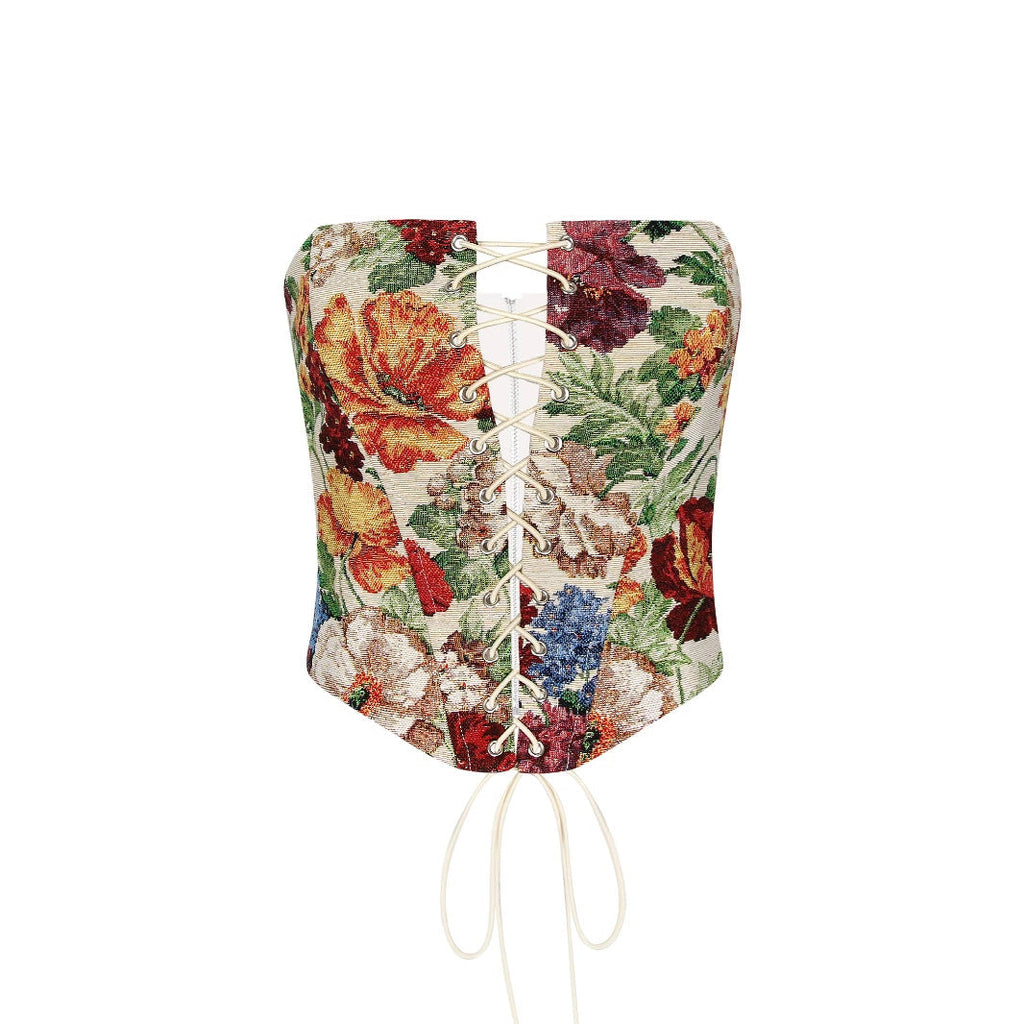 Sexy Tube Top Strap Vest Women Irregular Asymmetric Short Cropped Outfit Printed Boning Corset Bra Sexy Top Bella Mia