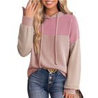 Autumn Winter Twist Strip Color Matching Long Sleeve Hoodie Loose Sweater Bella Mia