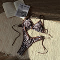 Women Split Leopard Print Printed Sexy Swimsuit Women Triangle Bandage Swimsuit Bikini Bella Mia