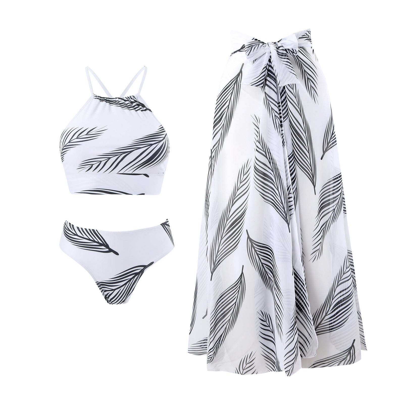 Bikini Sexy High Waist Bikini Split Swimsuit Set Chiffon Dress Bella Mia