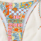 Bikini Triangle Cup Printed Lace up Sexy Bikini Swimsuit Swimwear Women Bella Mia