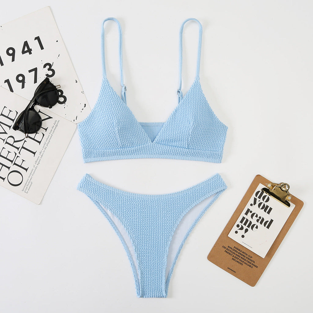 Swimsuit Women Split Three Point Solid Color Special Fabric Internet Celebrity Bikini Bella Mia
